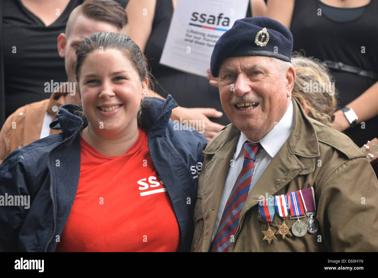 London, UK, 10th August, 2014. Bill Aitkenhead in WW1 uniform at the 'Pack Up Their Troubles' launch for WW1 Centenary in London. Credit:  See Li/Alamy Live News Stock Photo