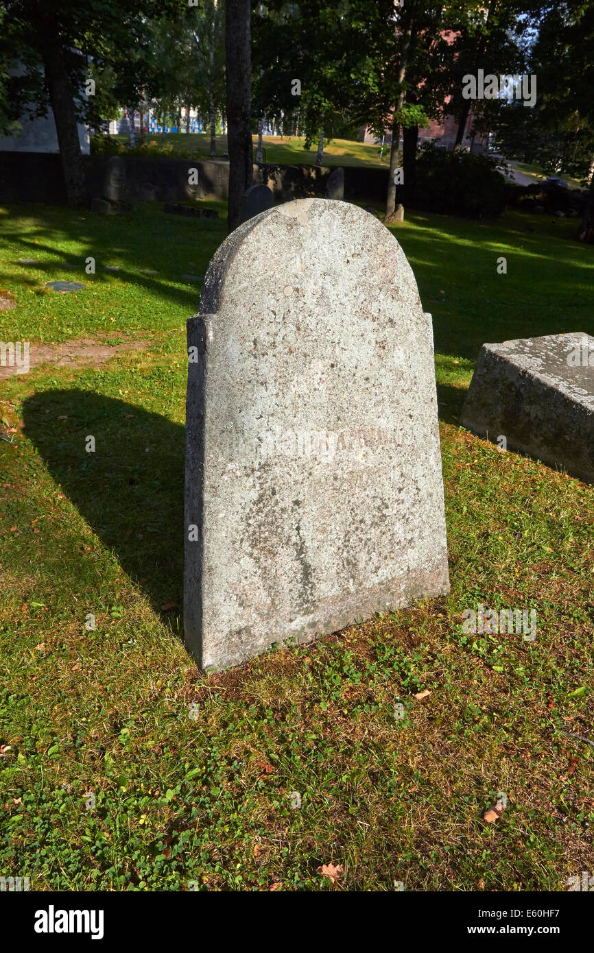 weathered old gravestone Stock Photo