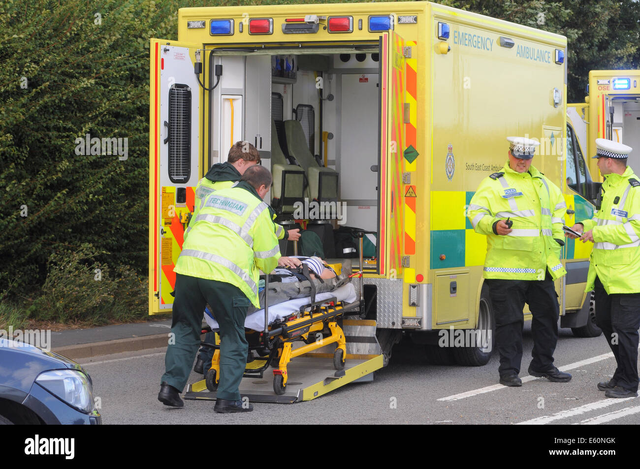 Ambulance on scene of accident hi-res stock photography and images - Alamy