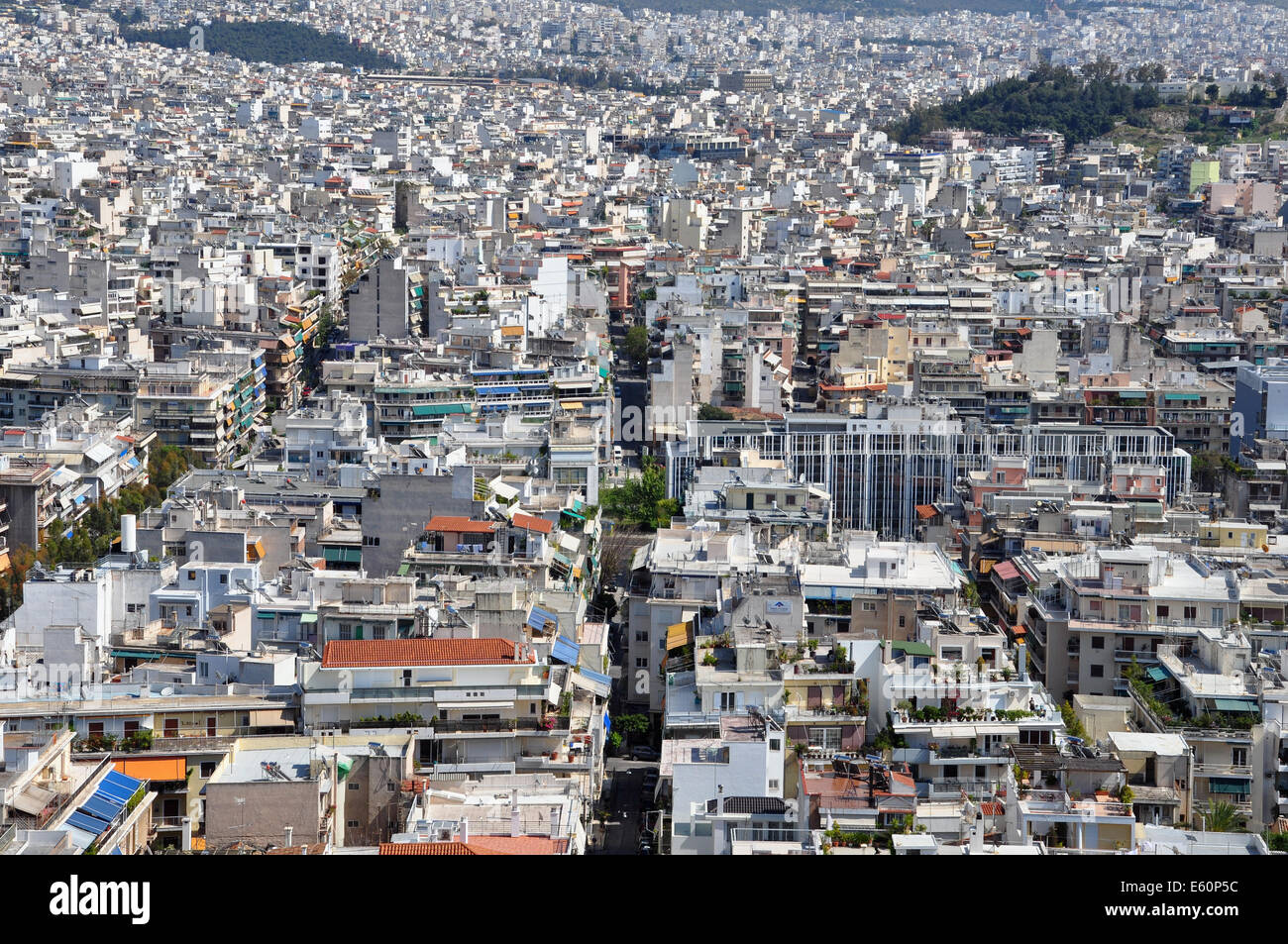 Apartment buildings aerial view densely populated eastern suburbs of