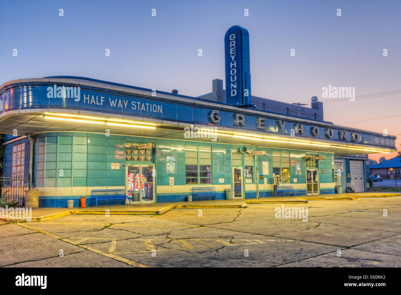 The historic Greyhound Bus Station in Jackson Tennessee is one of the  oldest bus stations in the country still in active use Stock Photo - Alamy
