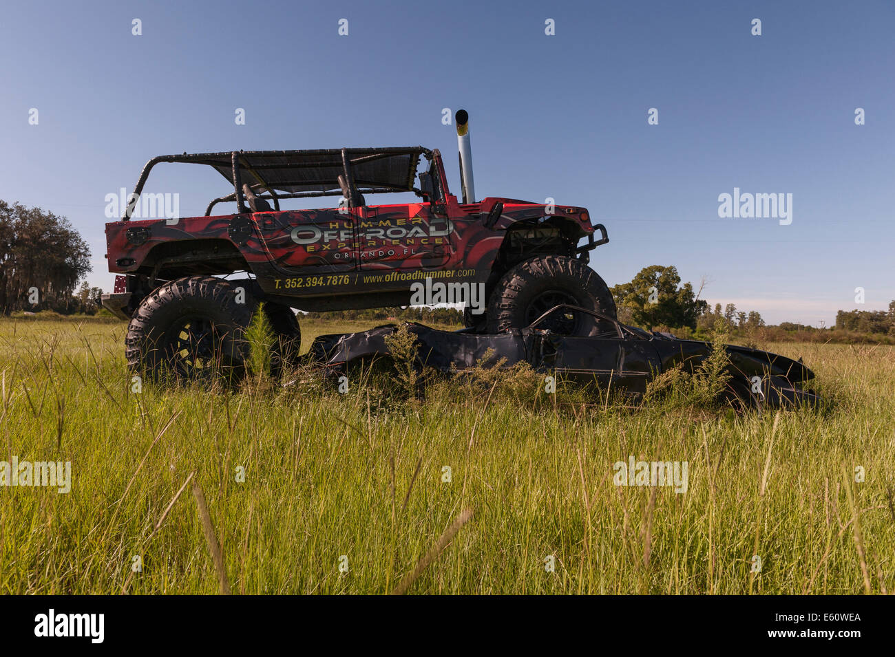 An off road 4X4 Hummer truck used as advertisement along the roadside