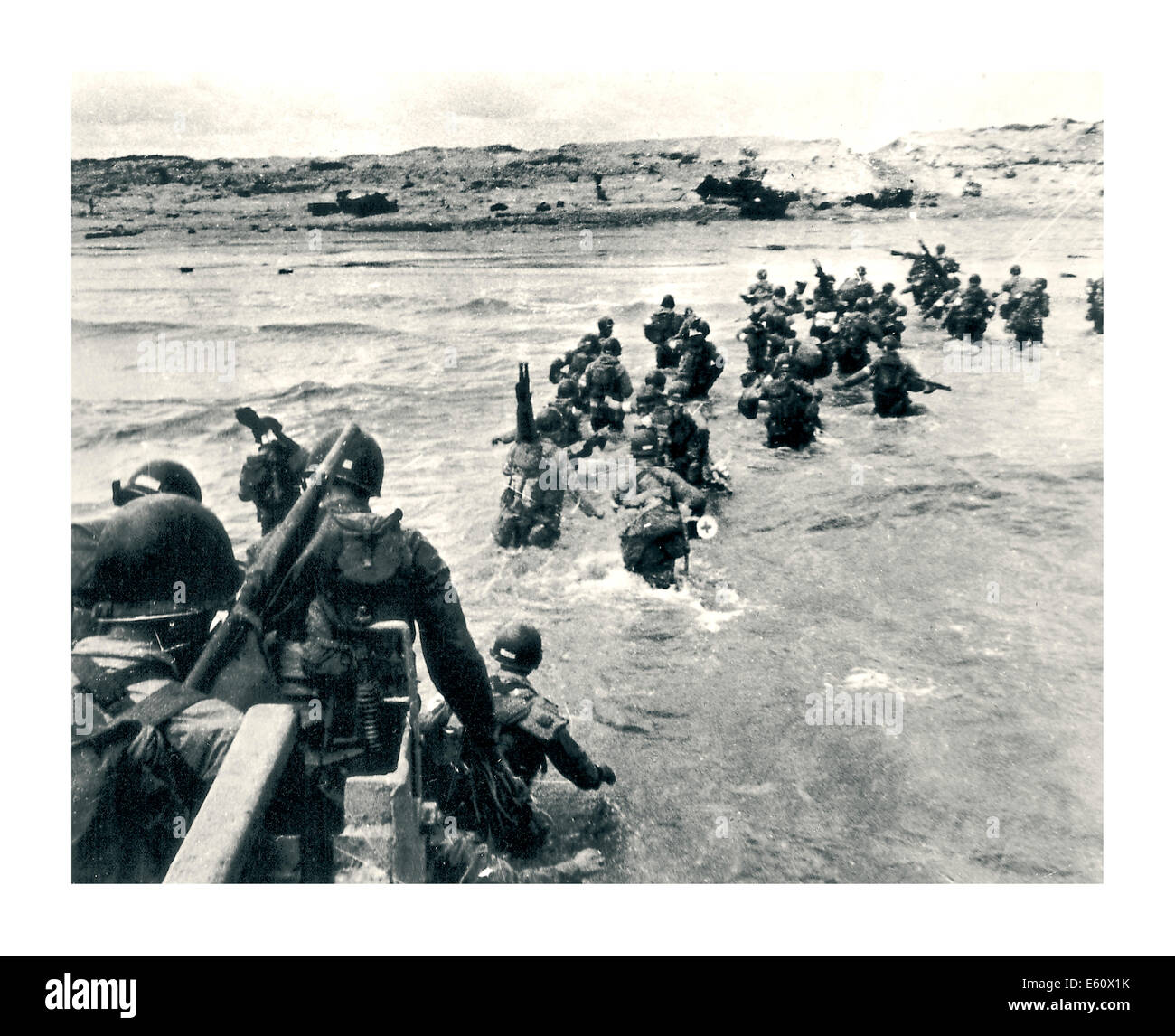 The Normandy landings were the boat landing operations on 6 June 1944 (termed D-Day) of the Allied invasion of Normandy France Stock Photo