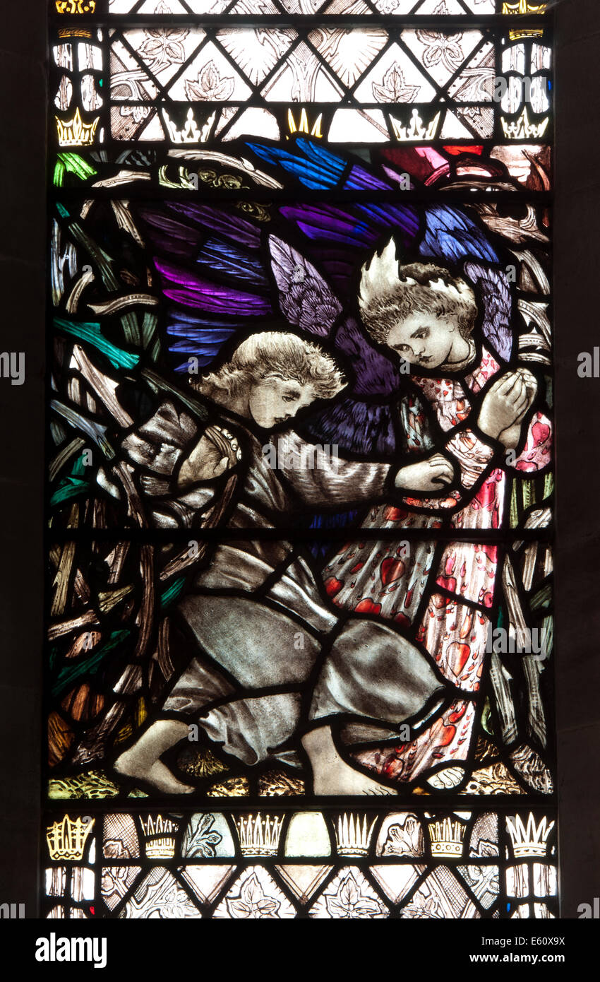 Christopher Whall stained glass detail in St. Michael and All Angels