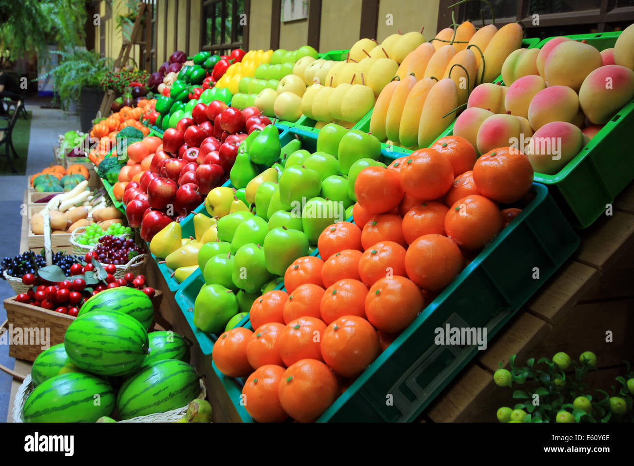 colorful of artificial fruits and vegetable Stock Photo Alamy