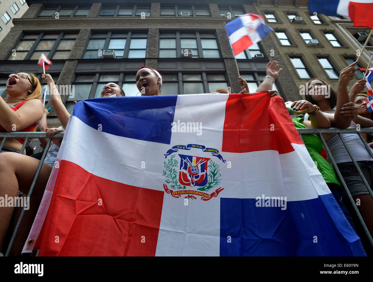 New York, USA. 10th Aug, 2014. The flag of the Dominican Republic is