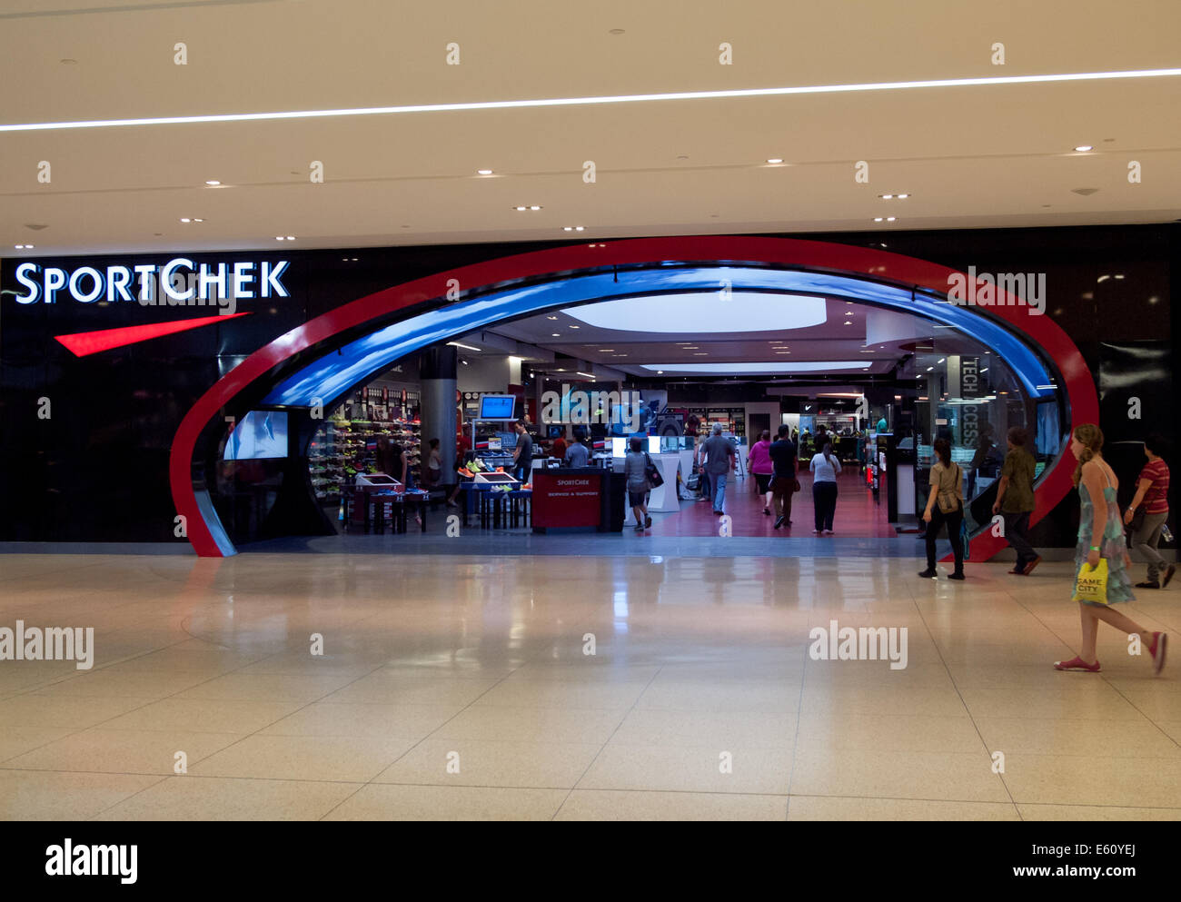 The flagship SportChek store - a Canadian sporting goods retailer - in West Edmonton Mall in Edmonton, Alberta, Canada. Stock Photo