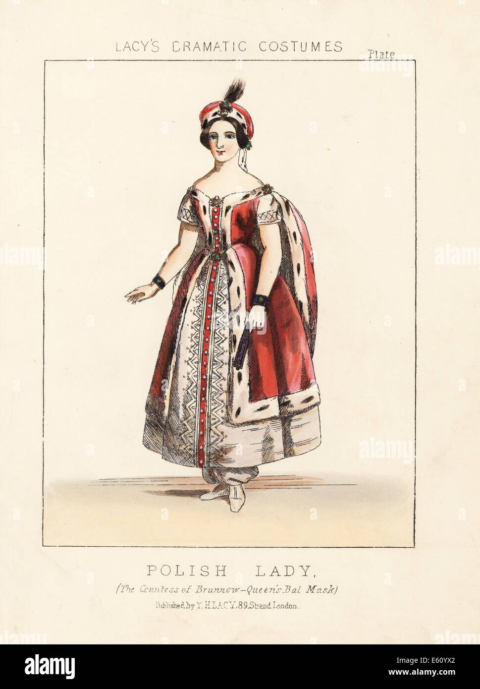 Costume of a Polish lady at Queen Victoria's Masked Ball. Stock Photo