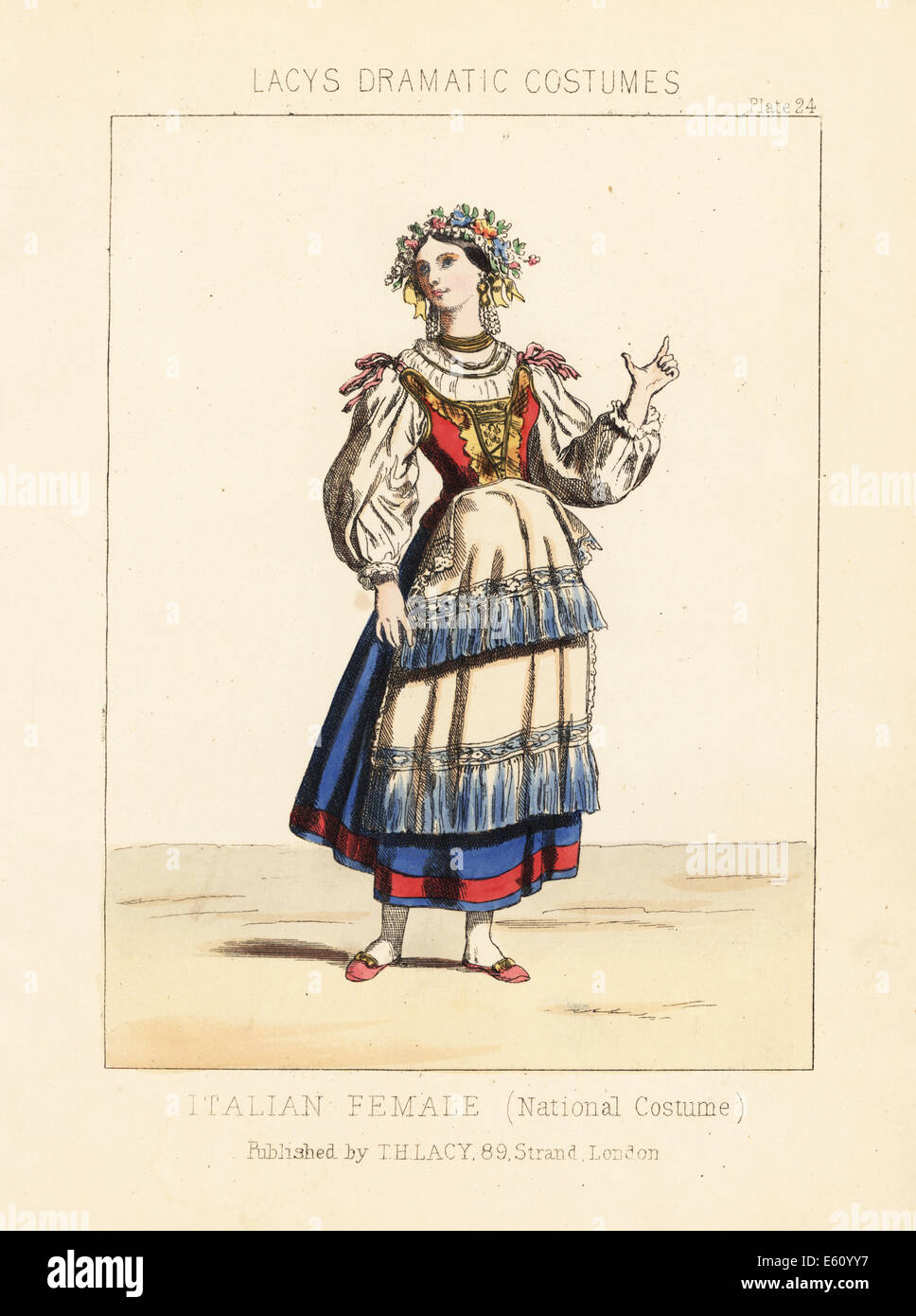 Italian woman, national costume, 19th century Stock Photo - Alamy