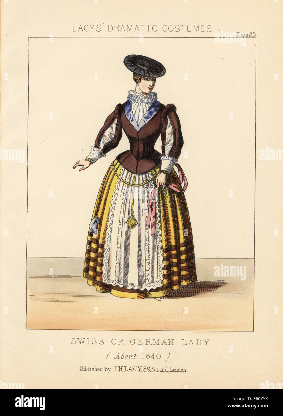 Swiss or German lady, about 1640. Stock Photo