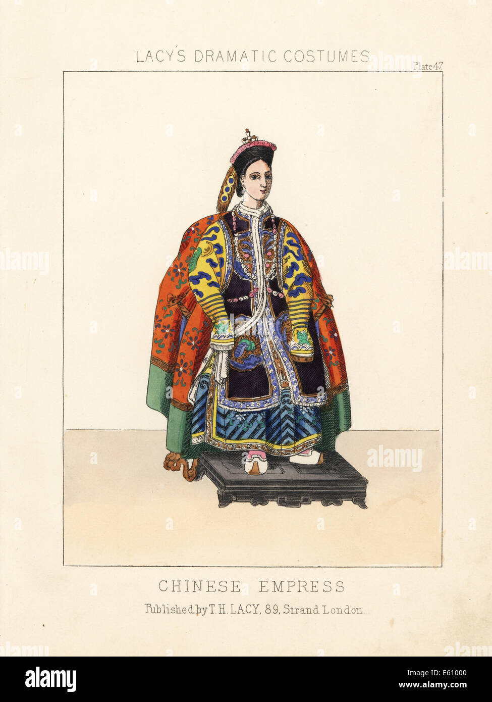 Costume of a Chinese Empress, 19th century. Stock Photo