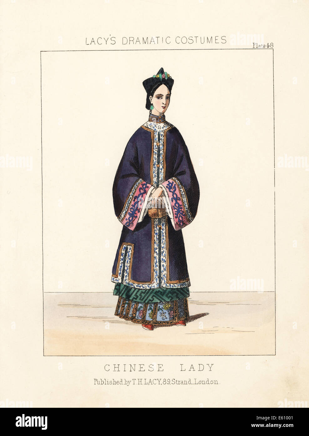 Costume of a Chinese lady, 19th century. Stock Photo