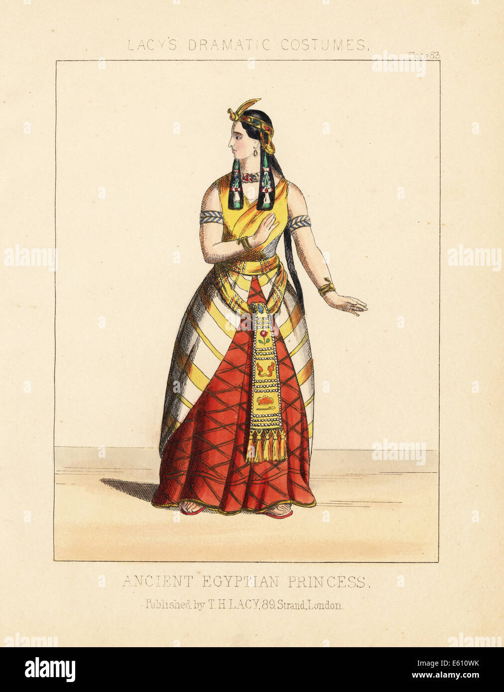 Costume of an ancient Egyptian princess, 19th century. Stock Photo