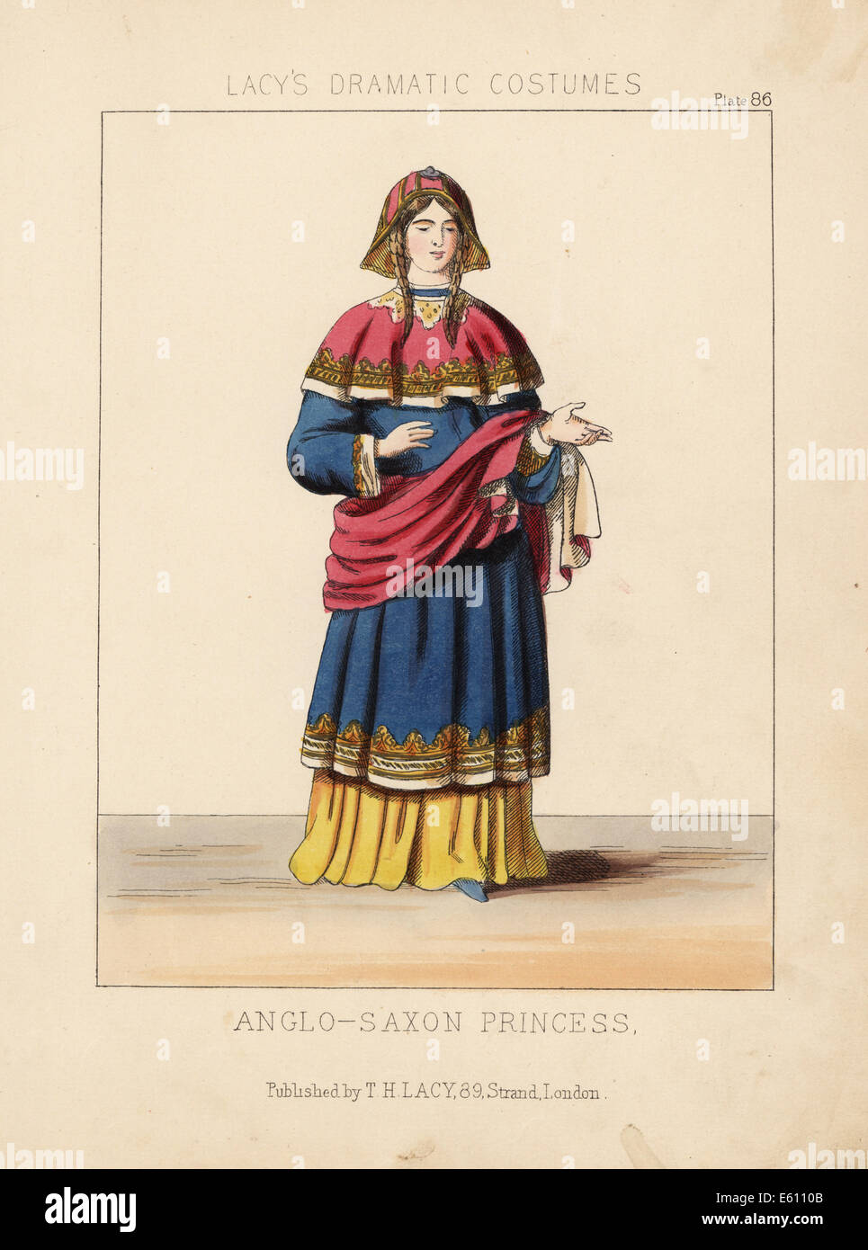 Costume of an Anglo-Saxon princess. Stock Photo