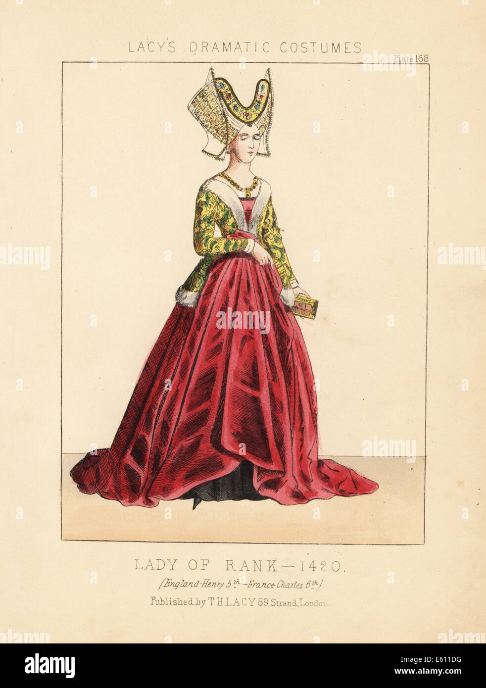 Lady of rank, reign of Henry V, England, 1420 Stock Photo - Alamy