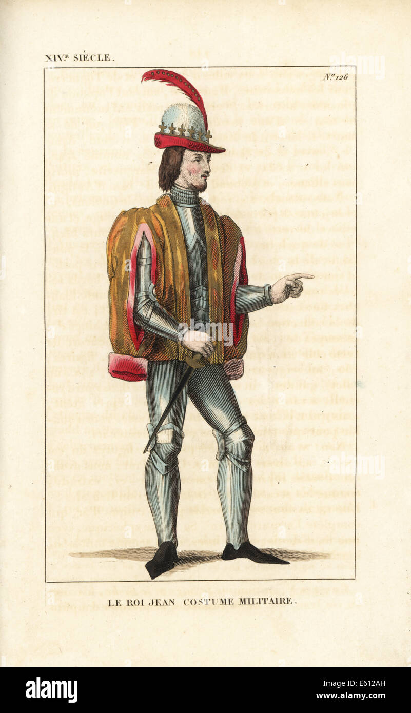 Jean le Bon, John II, King of France, military costume, 1319-1364. Stock Photo