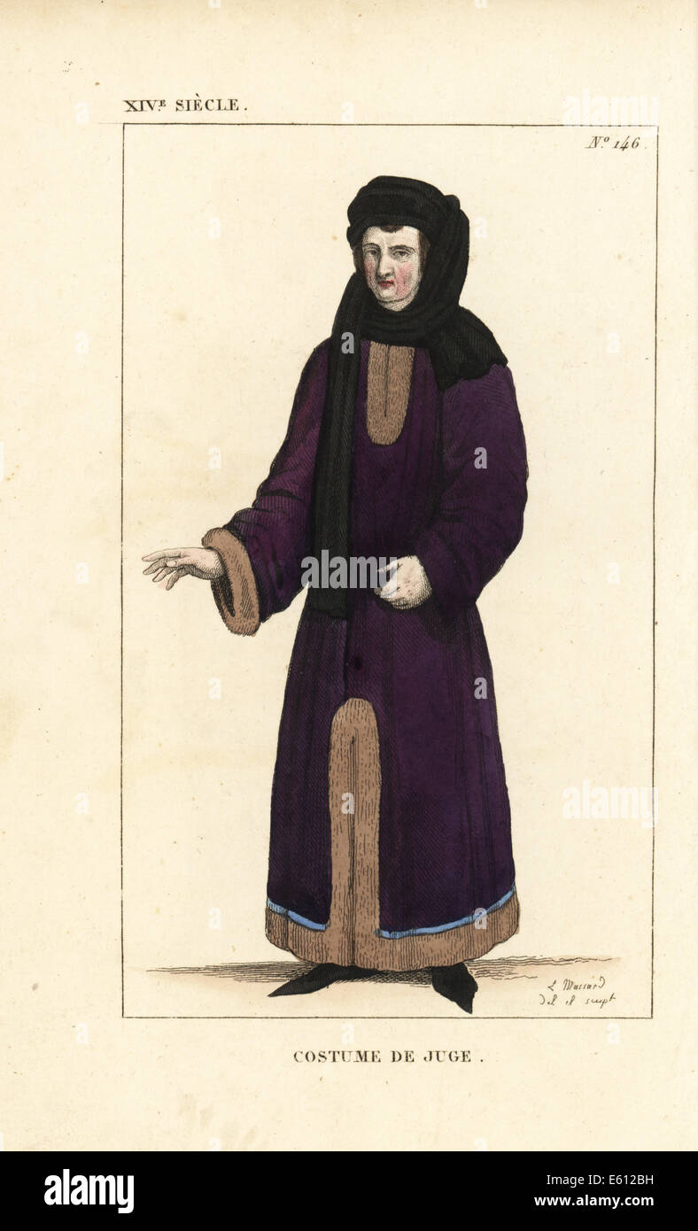 French judge in robes, 14th century Stock Photo - Alamy