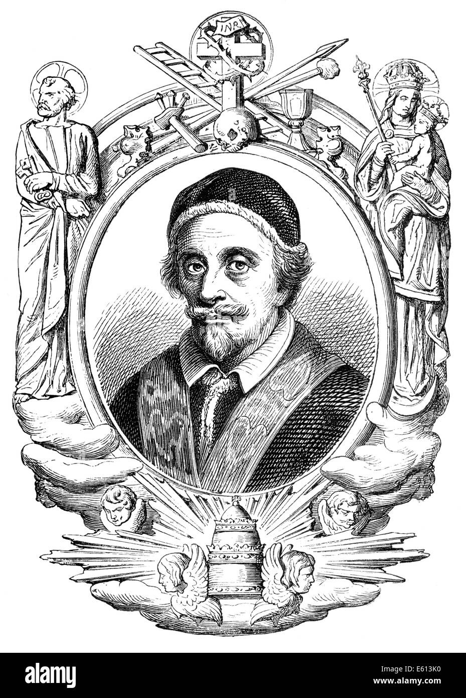 Blessed Pope Innocent XI or Innocentius XI, Benedetto Odescalchi, 1611-1689, Pope from 1676 to 1689, Innozenz XI. Stock Photo