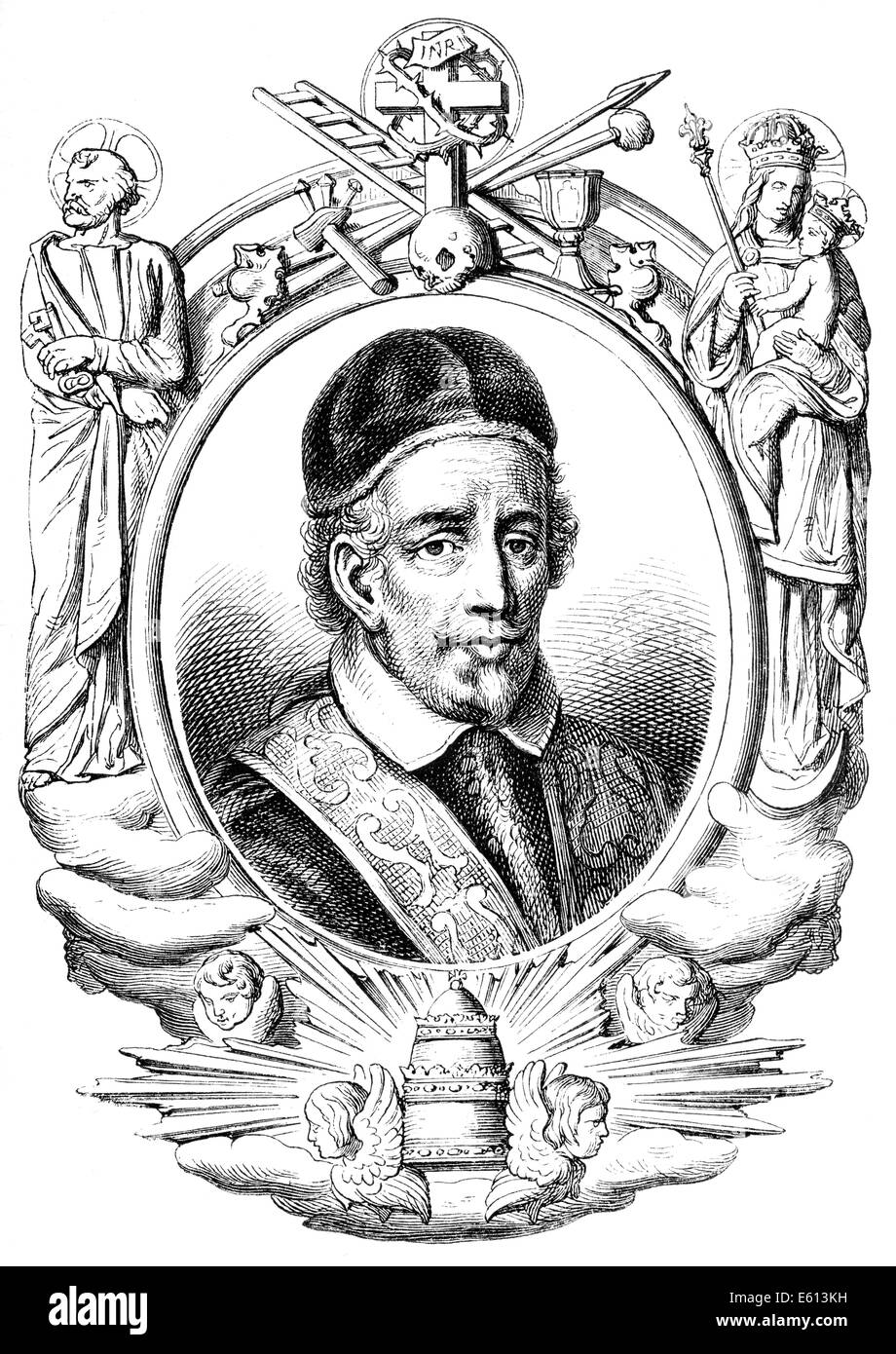 Pope Innocent XII, or Innocentius XII; Antonio Pignatelli, 1615-1700, Pope from 1691 to 1700, Innozenz XII., or Innocentius XII; Stock Photo