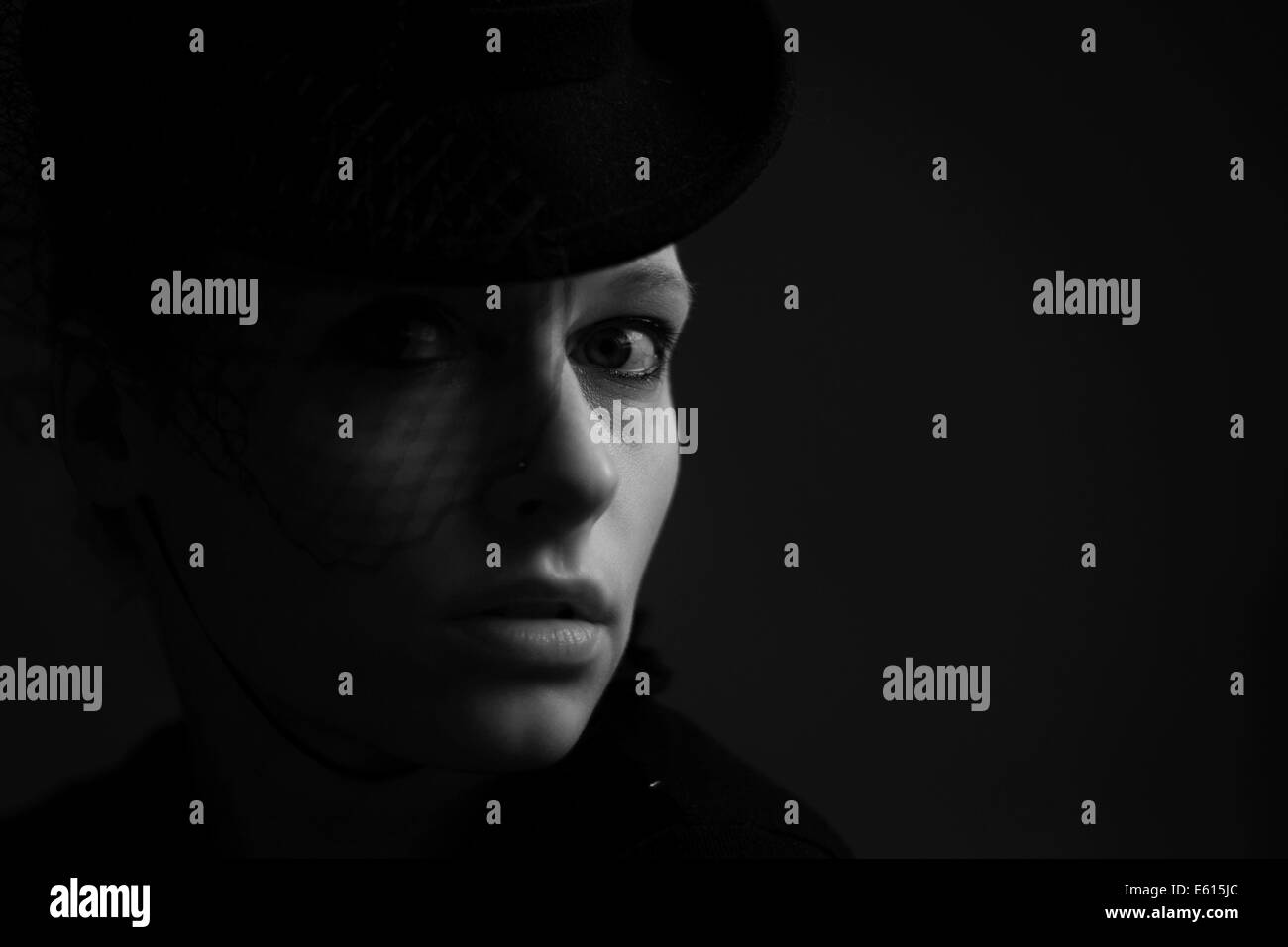 Woman wearing a hat, portrait Stock Photo