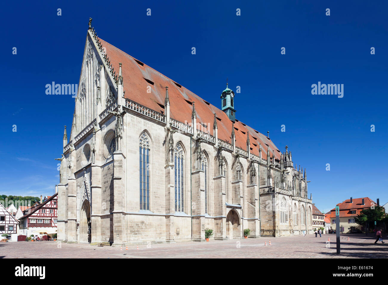 Heilig-Kreuz-Münster, or Holy Cross Cathedral, Schwäbisch Gmünd, Baden-Württemberg, Germany Stock Photo