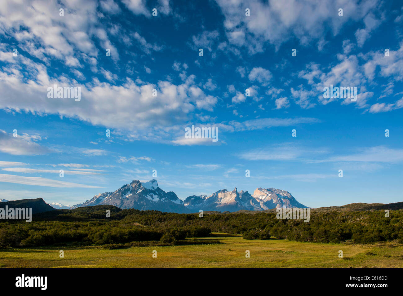 Landscape in Torres del Paine National Park, Patagonia, Chile Stock Photo