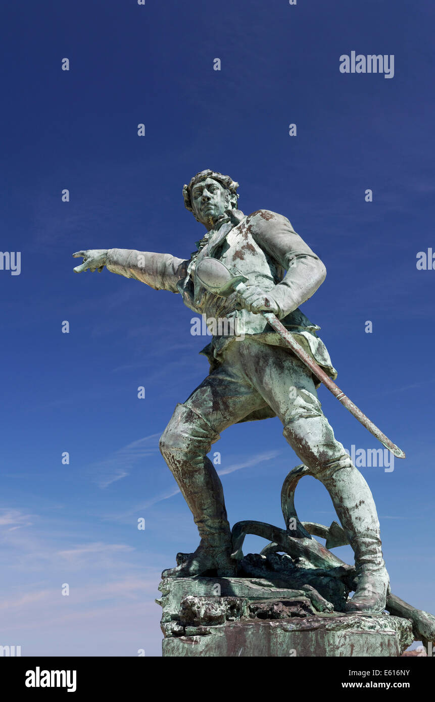 Statue of the privateer captain Robert Surcouf, Saint-Malo, Ille-et-Vilaine, Brittany, France still image Stock Photo