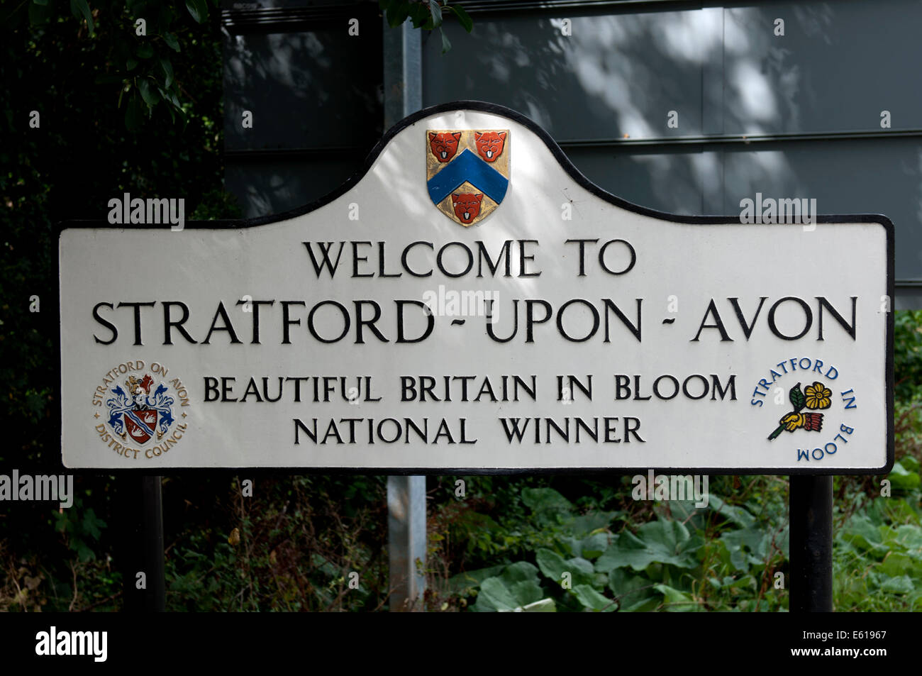 to StratforduponAvon sign Stock Photo Alamy