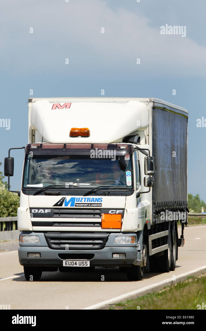 A truck traveling along the A12 dual carriageway in Essex, England Stock Photo