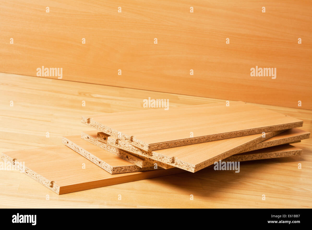 Brown wooden furniture parts for assembly Stock Photo Alamy
