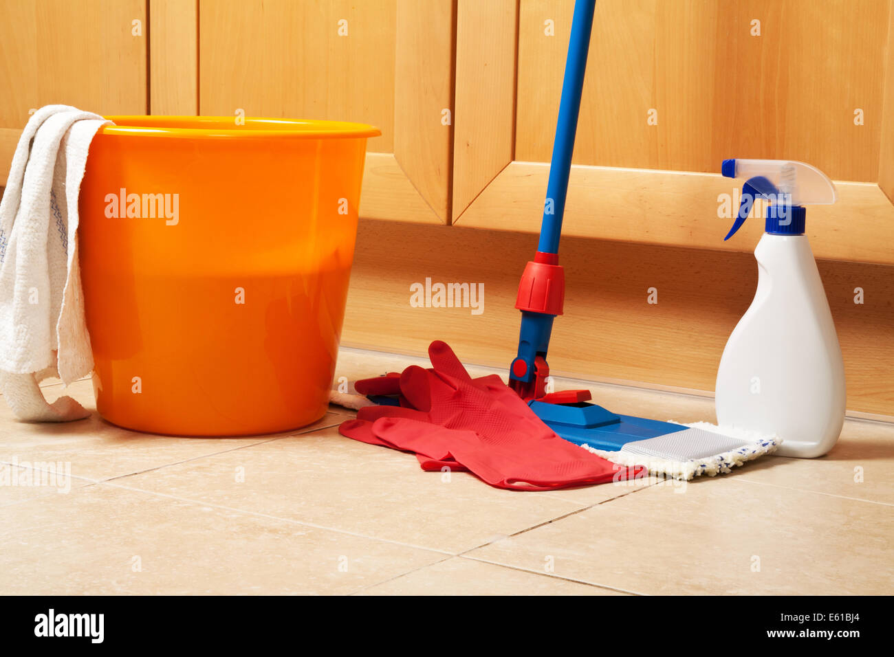 Bucket And Mop For Cleaning Stock Illustration - Download Image