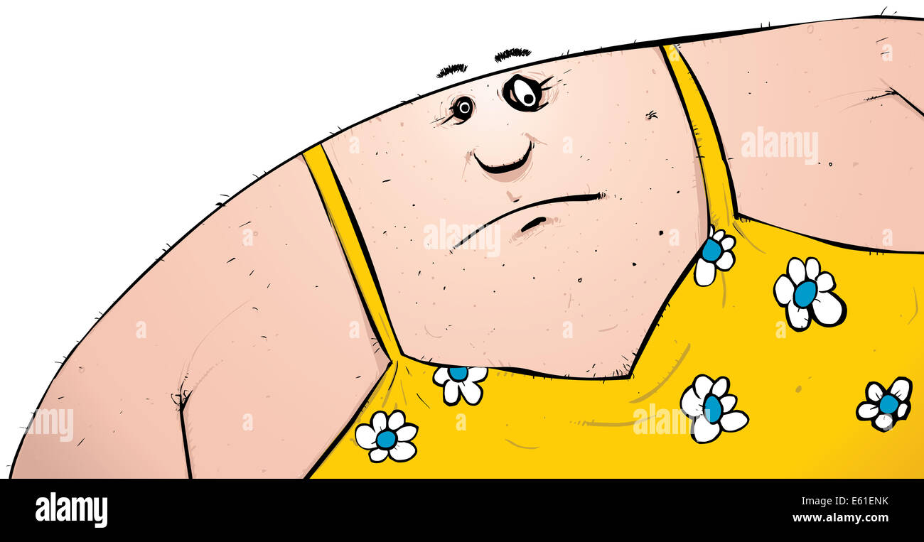 Illustration of a man in a dress. Stock Photo
