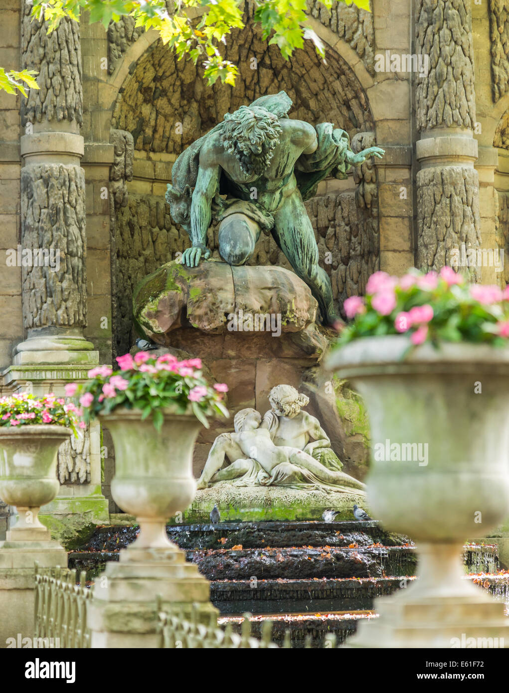 The Medicis Fountain in the Luxembourg Garden Paris France. Stock Photo