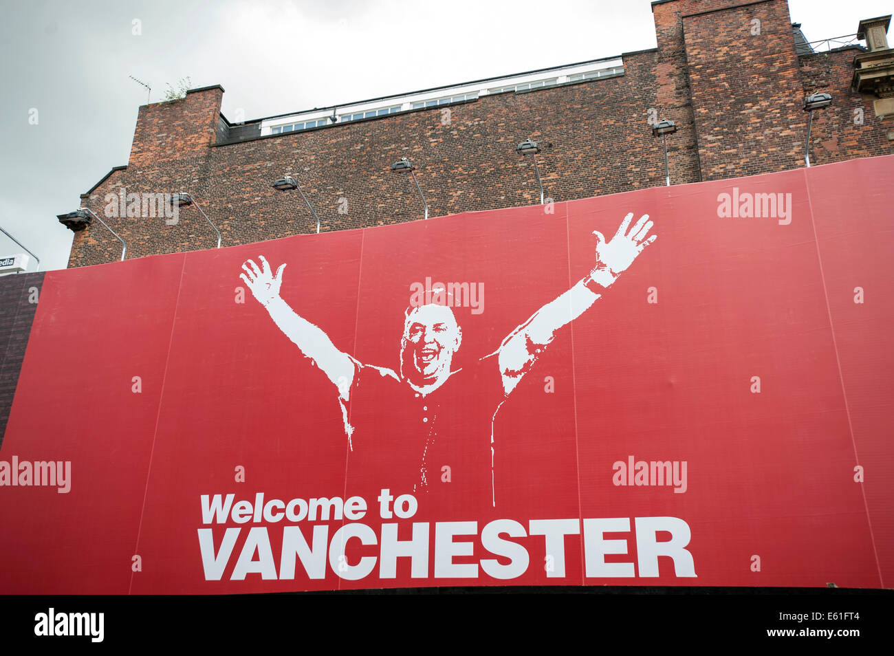 Welcome to Vanchester. Manchester. August 2014. Stock Photo
