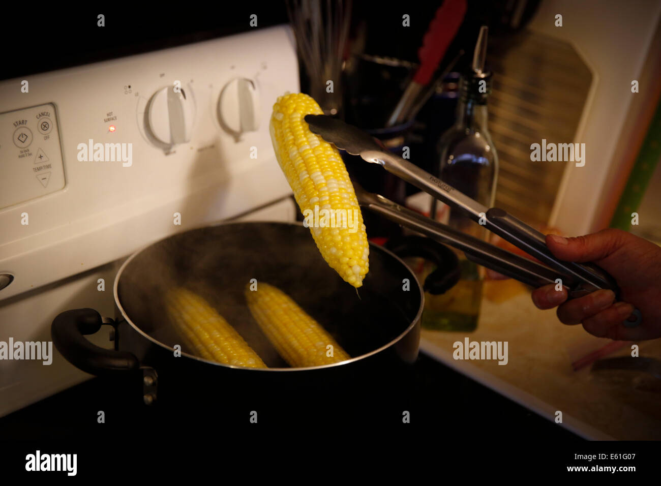 boiling corn on the cob vegetables boiling water sweet cooking stove