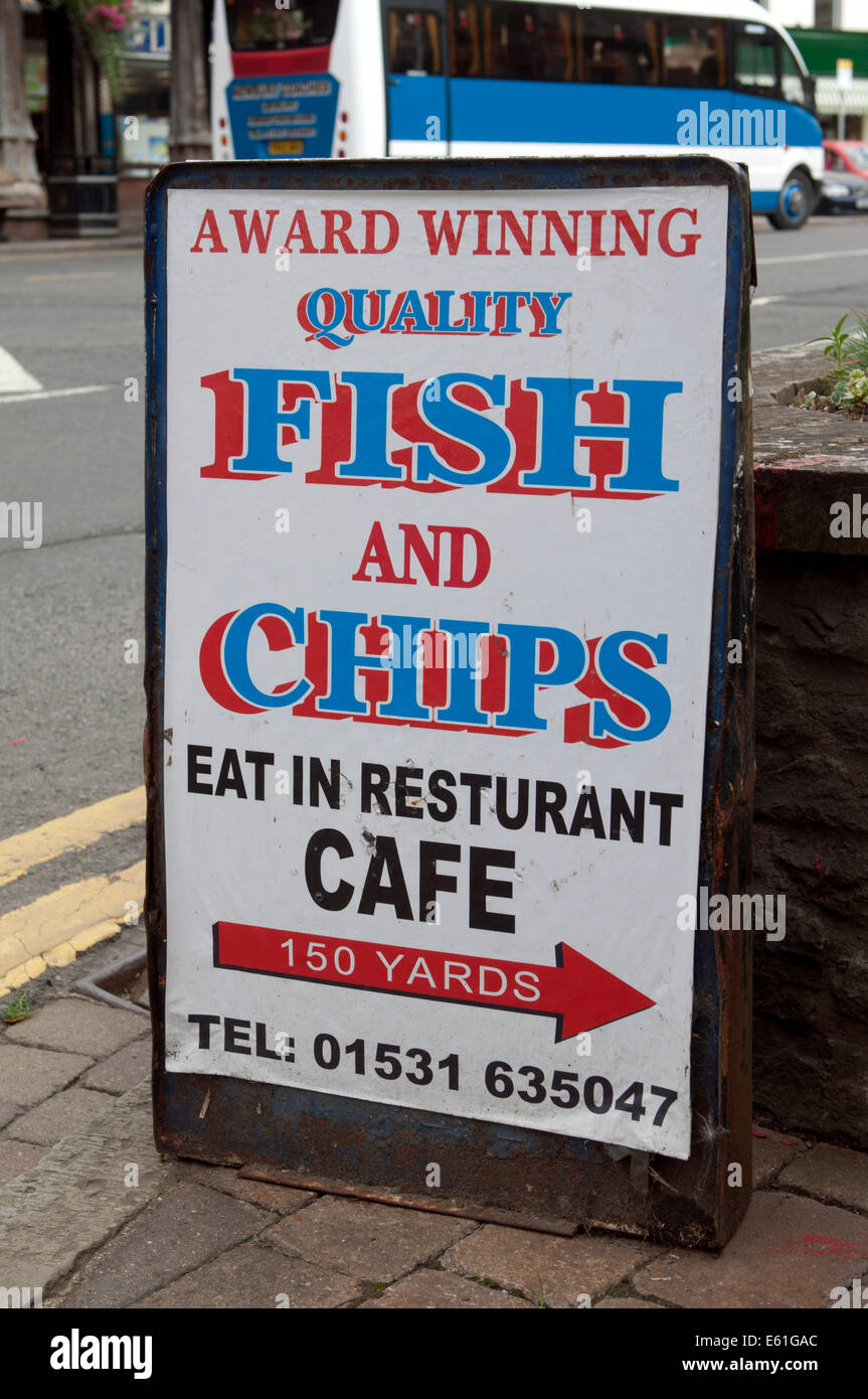 Spelling mistake on sign, resturant instead of restaurant. Stock Photo