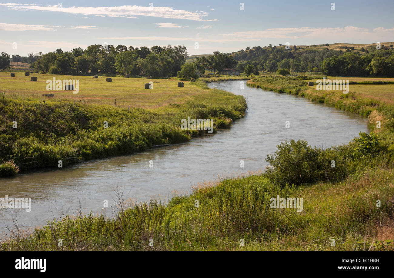 Thedford, Nebraska - The Middle Loup River in the Nebraska Sandhills. Stock Photo