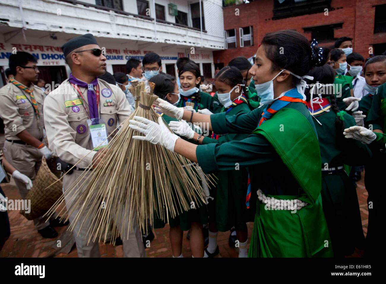 Kathmandu, Nepal. 11th Aug, 2014. Nepal scouts participate in the 8th ...