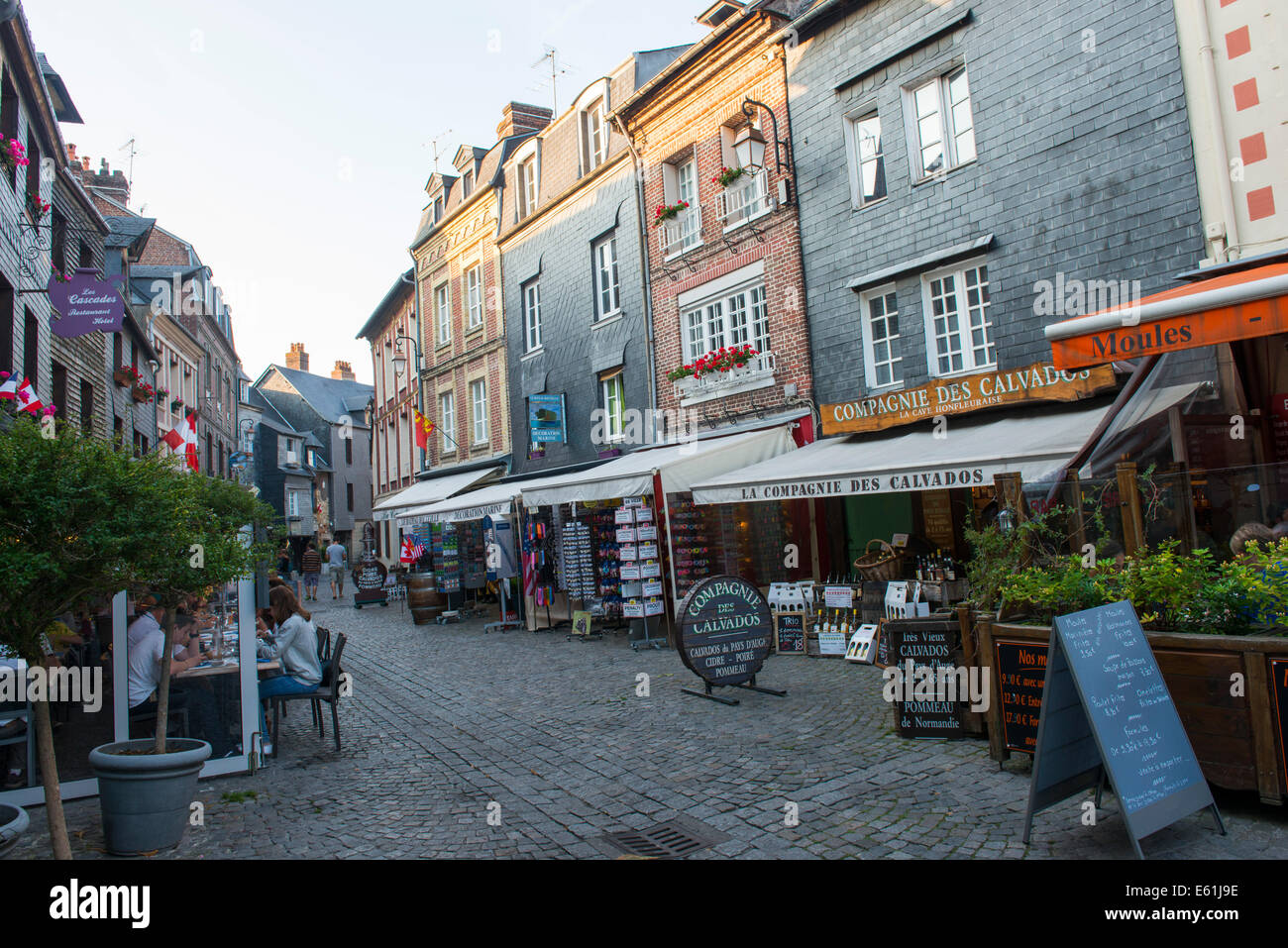A shopping street in Honfleur, Normandy France Europe Stock Photo Alamy