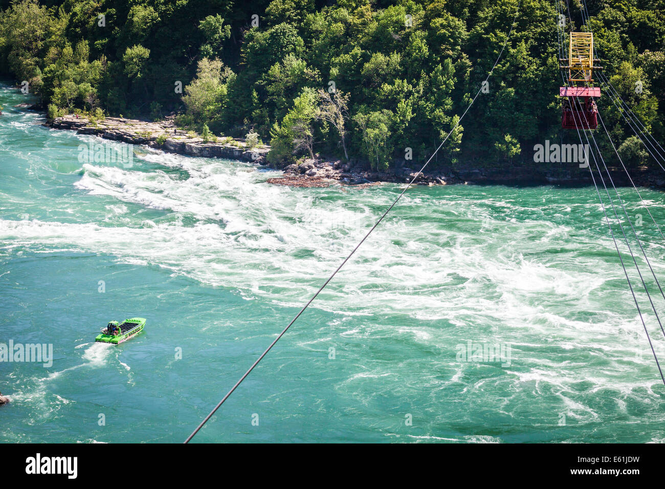 Cable car over the swirling Niagara River, Southern Ontario Canada, North America Stock Photo