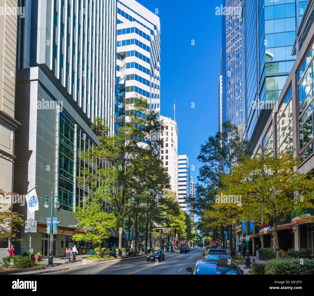 Office buildings on North Tryon Street in uptown Charlotte, North