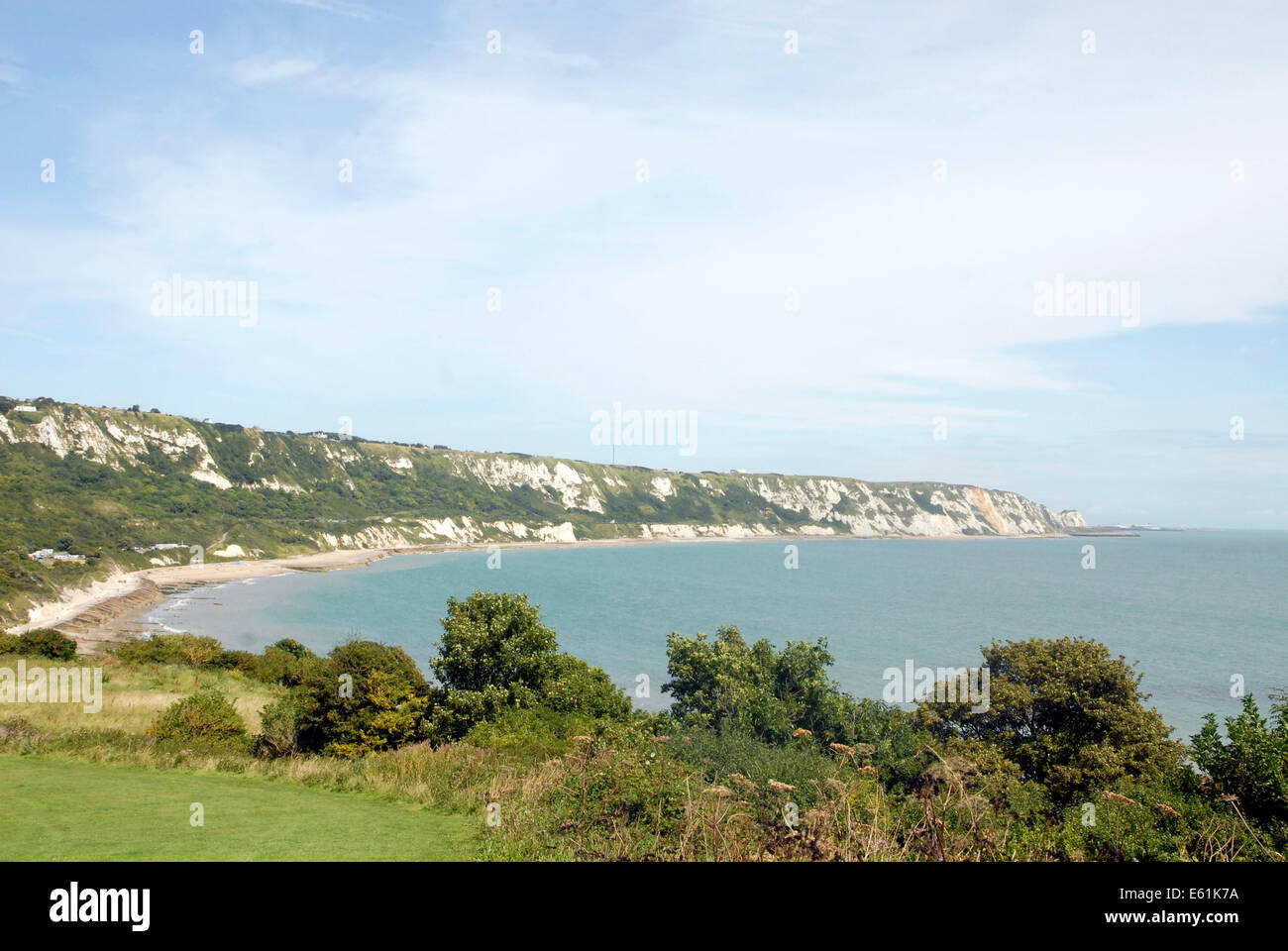 Folkestone Eastcliff, view overlooking the Warren, The White Cliffs of