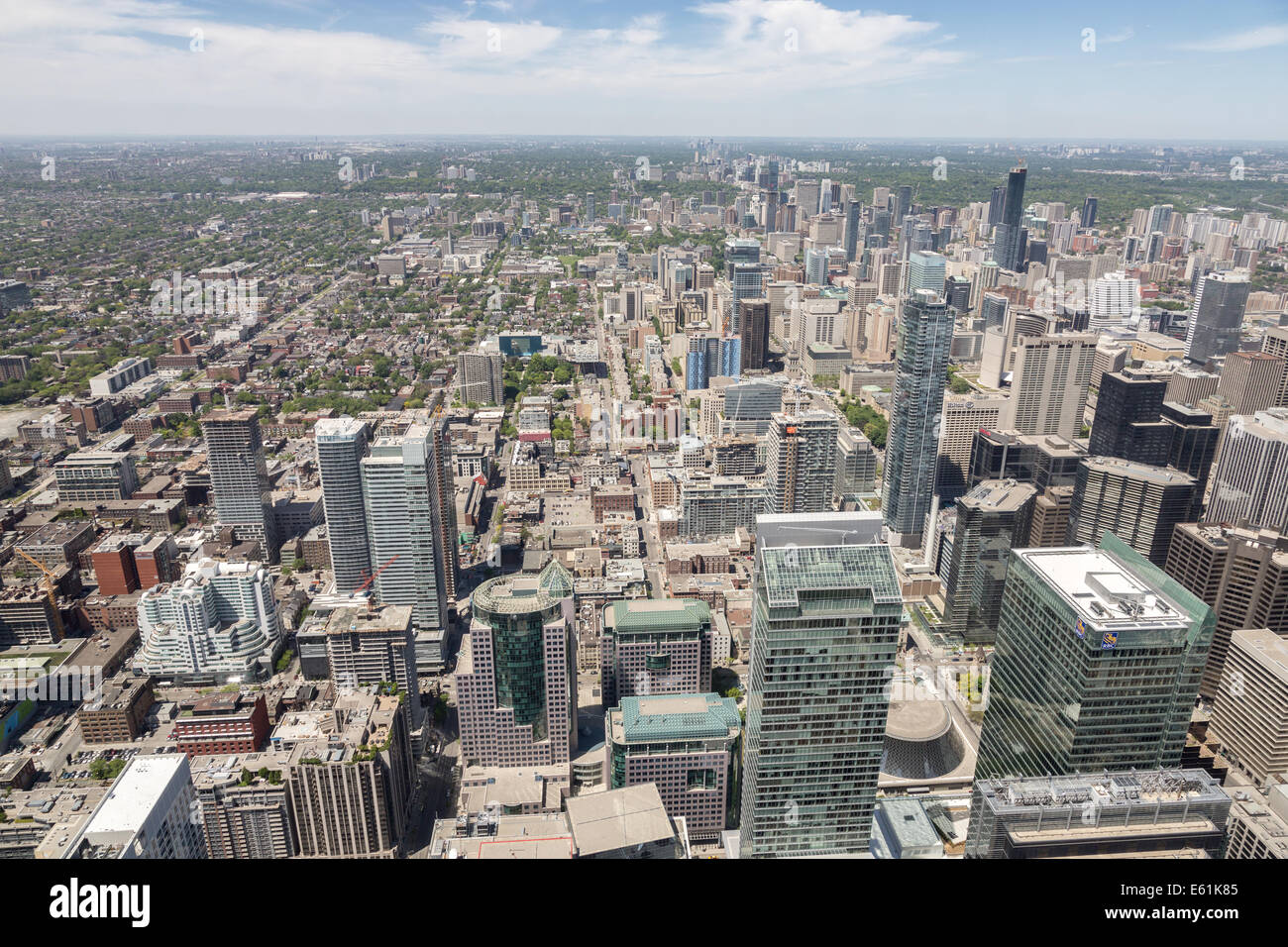 View of the city from the CN Tower, Toronto, Ontario, Canada, North America. Stock Photo