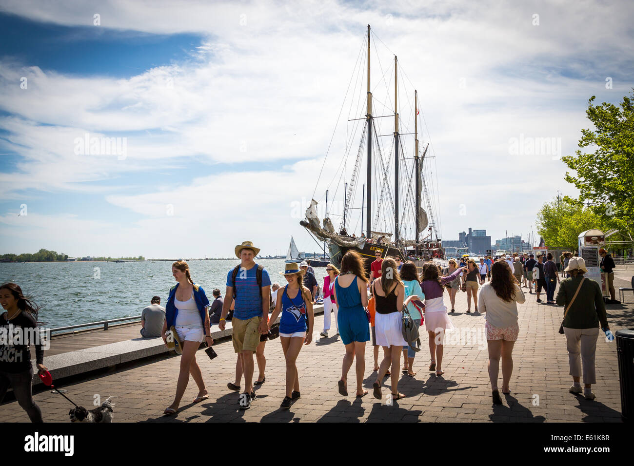 Ships on the water front of Lake Ontario, Toronto, Ontario, Canada, North America. Stock Photo