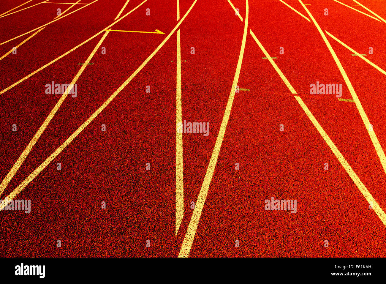 Crossing track and field lines in a stadium Stock Photo Alamy