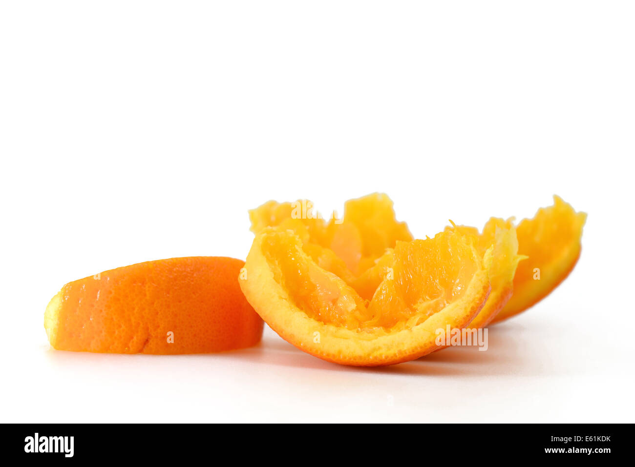 orange peel after eating Stock Photo