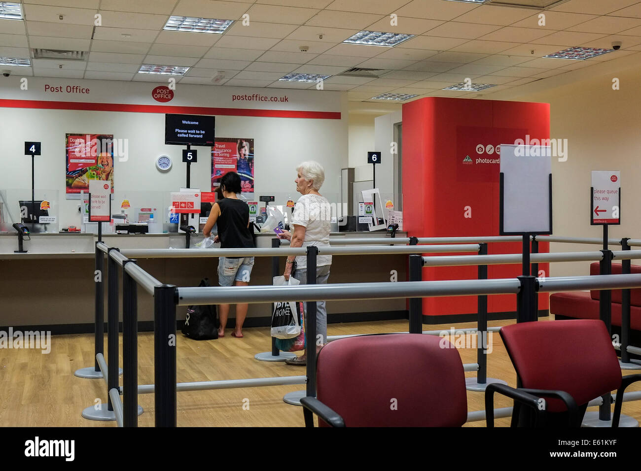 A Post Office counter. Stock Photo