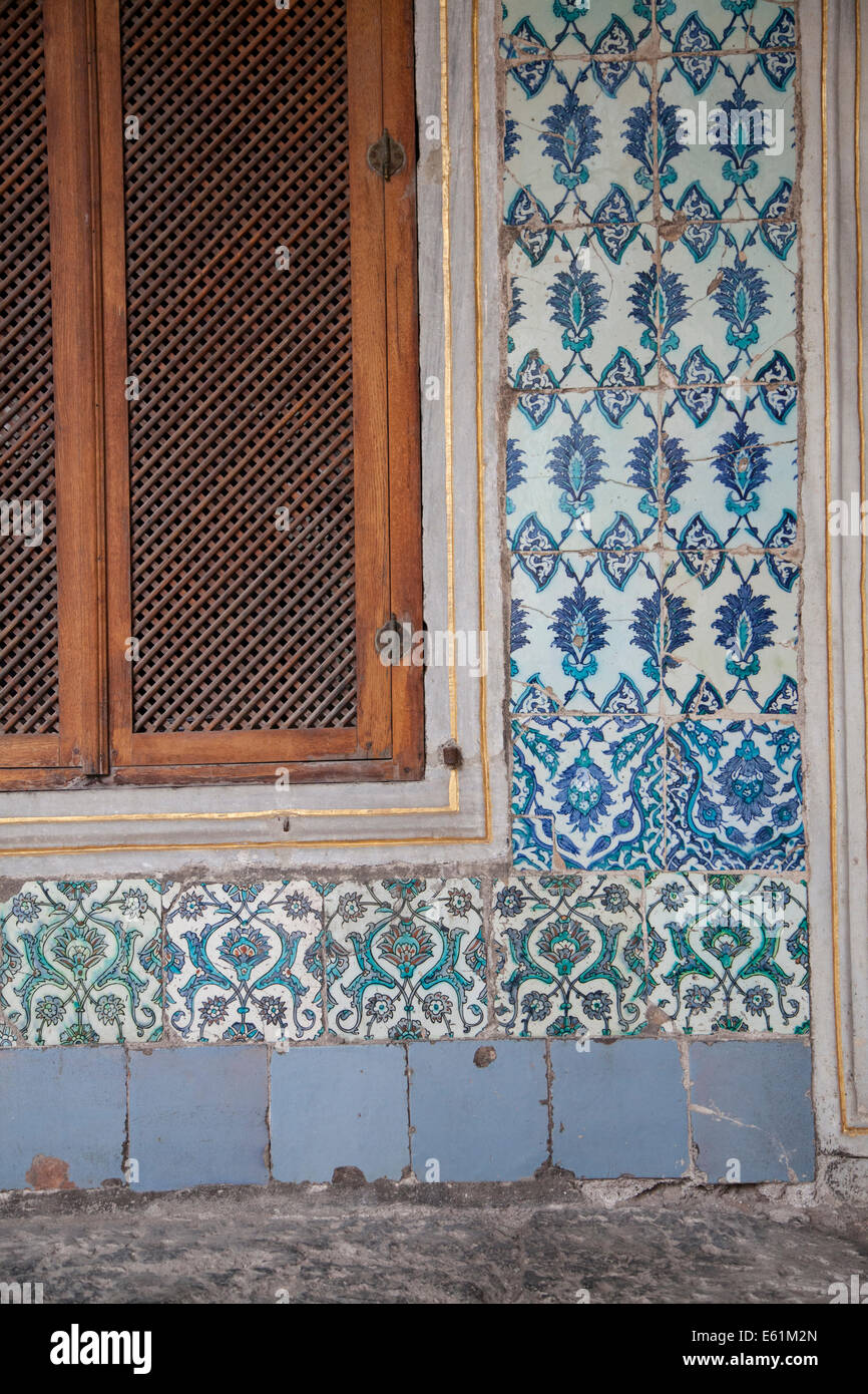 Traditional blue tiles in Istanbul, Turkey Stock Photo