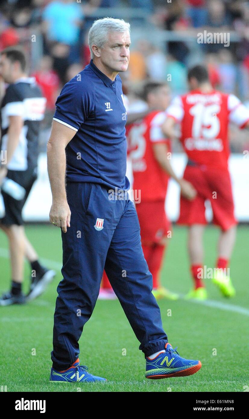 Stoke's head coach Mark Hughes is pictured during the soccer test match