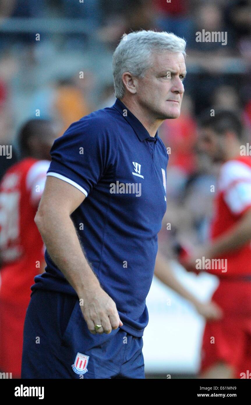 Stoke's head coach Mark Hughes is pictured during the soccer test match